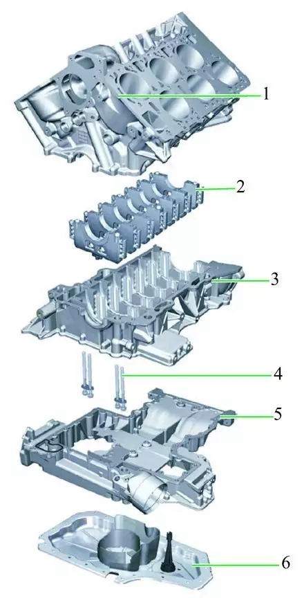 透视图解发动机机体组和曲柄连杆机构